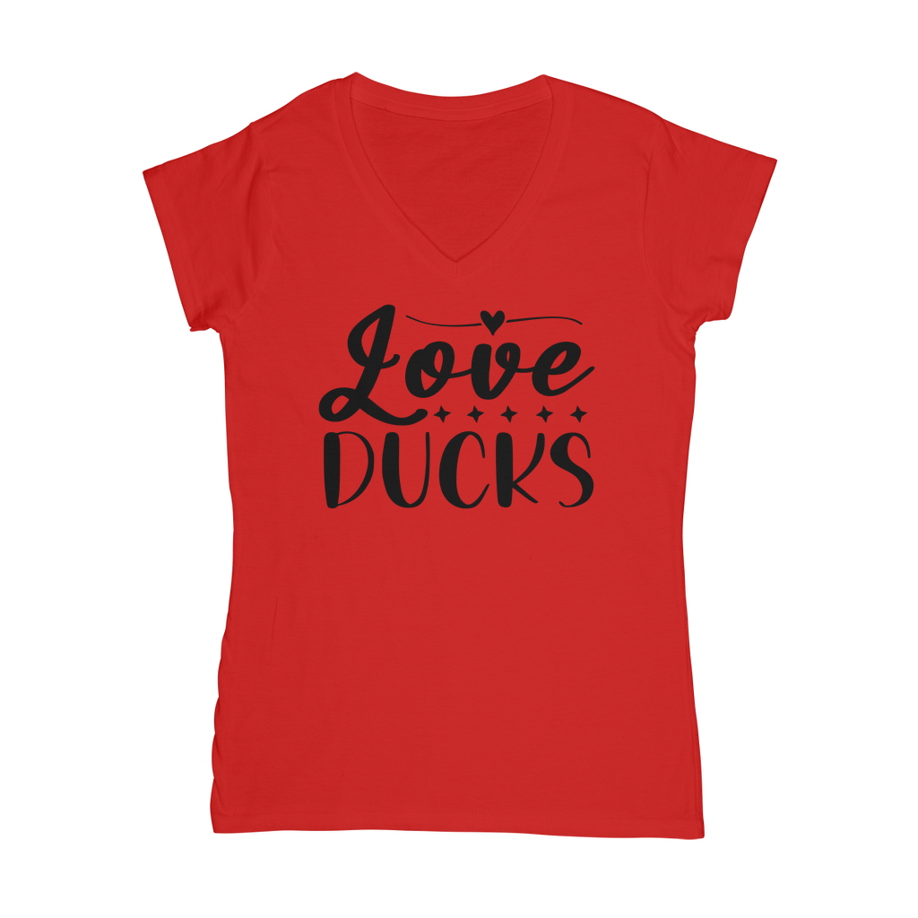 Love Ducks Classic Women's V-Neck T-Shirt