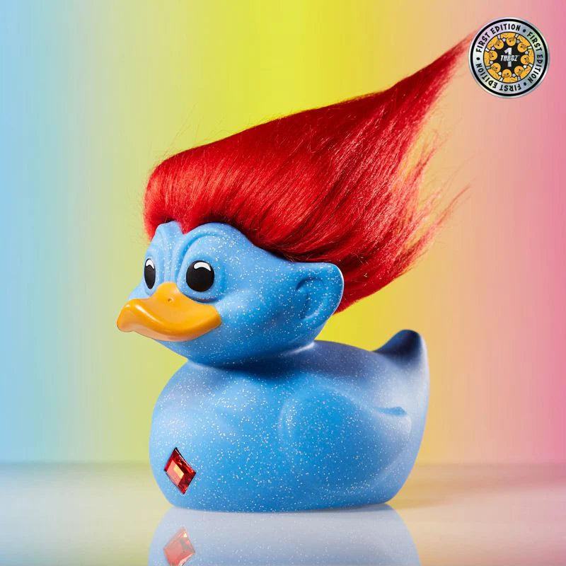 First Edition Official Trolls Glitter Blue Troll TUBBZ Duck Collectable