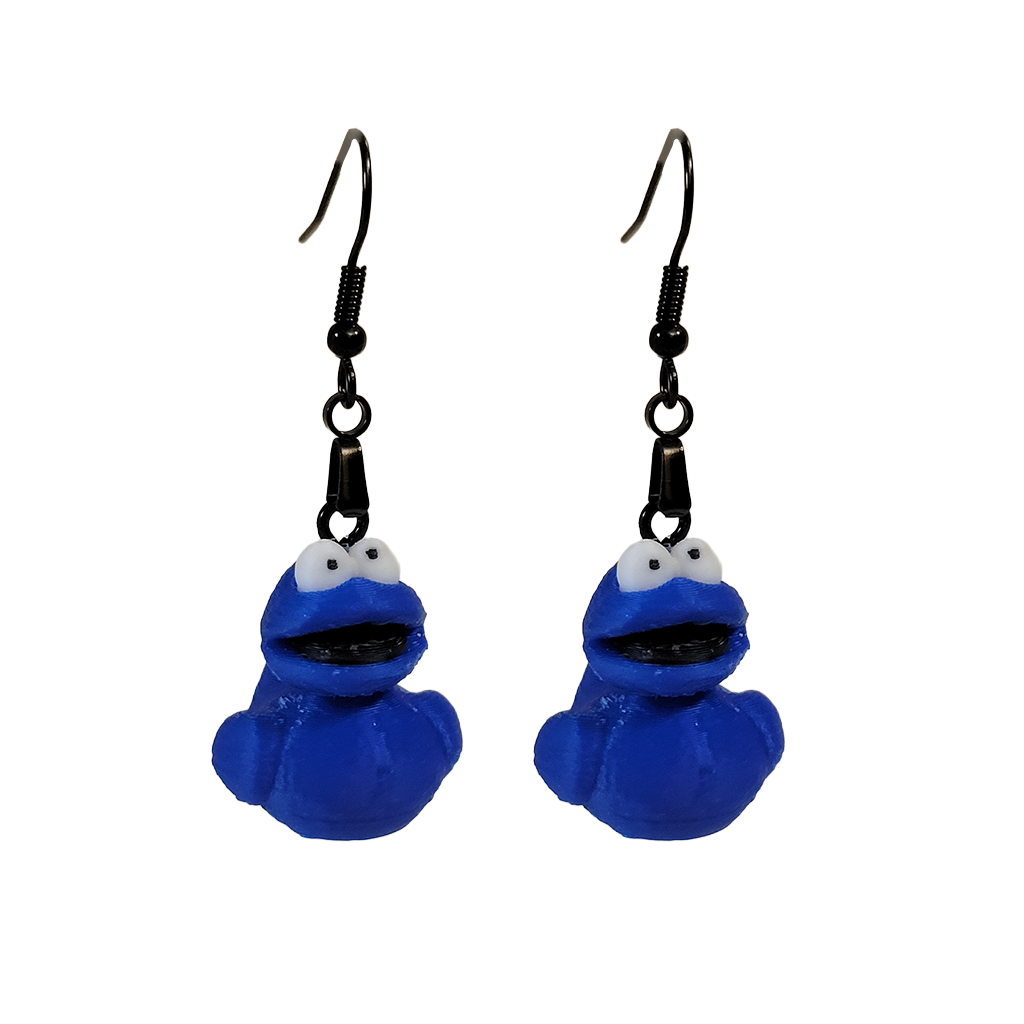 Cookie Monster Duck Dangle Earrings