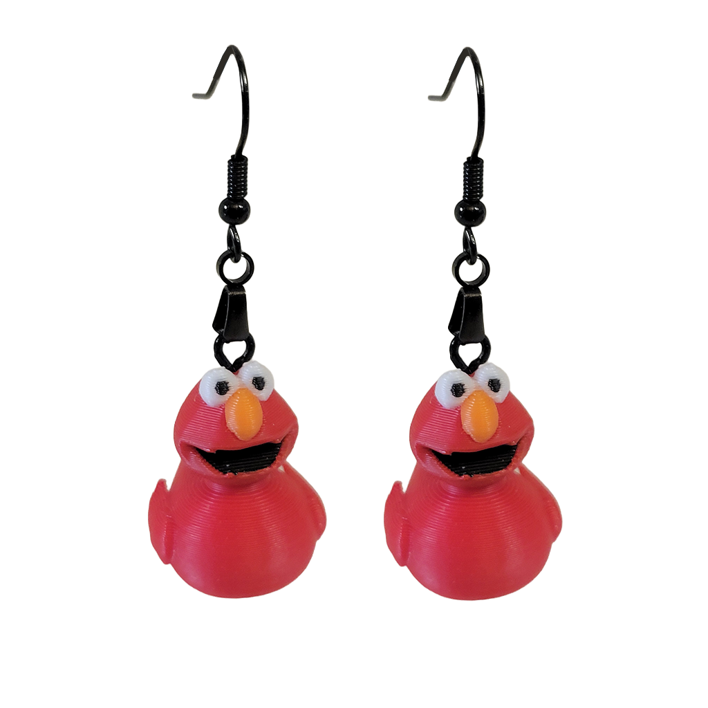 Elmo-inspired Duck Dangle Earrings