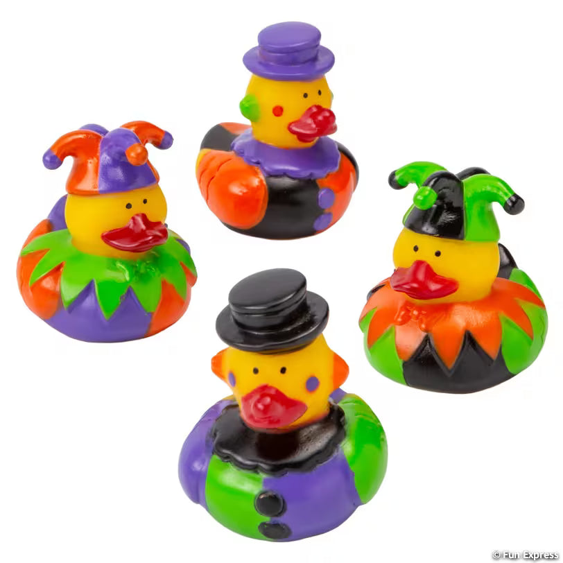 Halloween Clown & Jester Rubber Ducks – Dozen