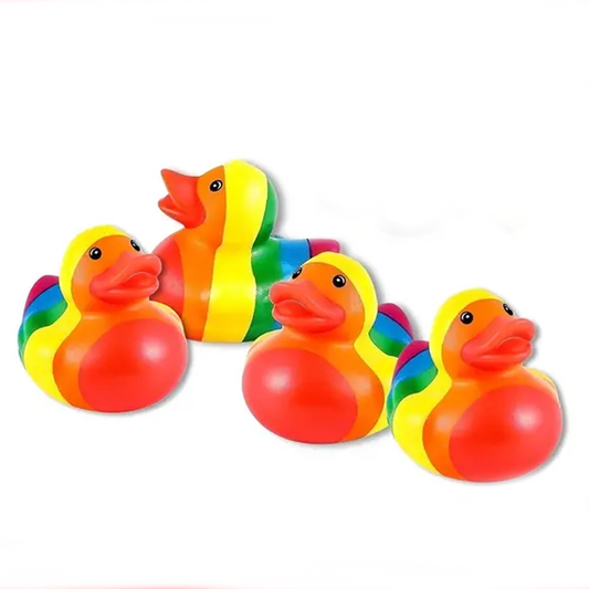 Rainbow Pride Rubber Ducks - by the dozen