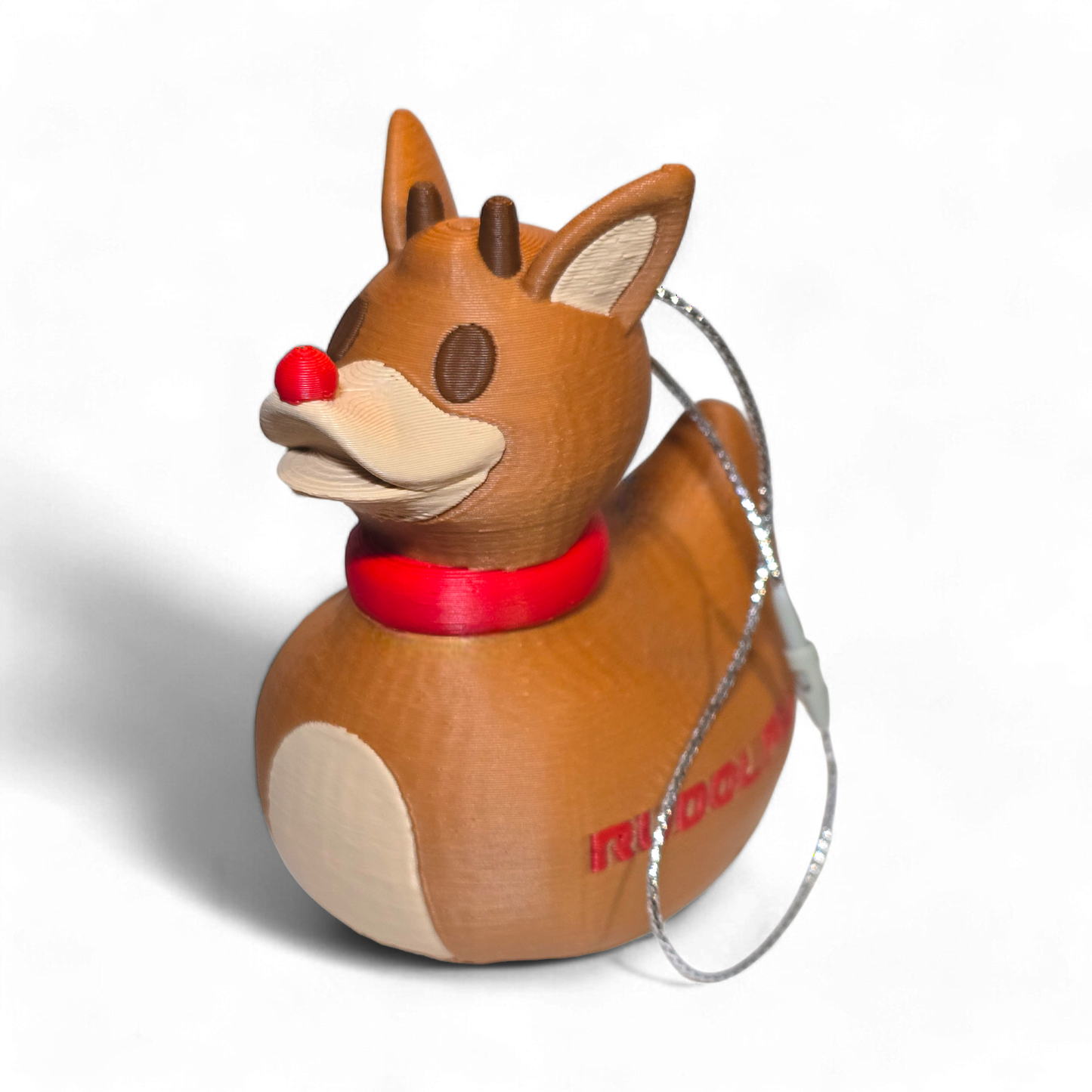Rudy the Red-Nosed - 3D Printed Christmas Duck and Ornament