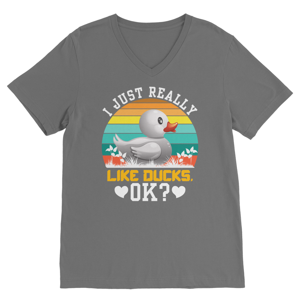 I Just Really Like Ducks! Ok! Classic V-Neck T-Shirt