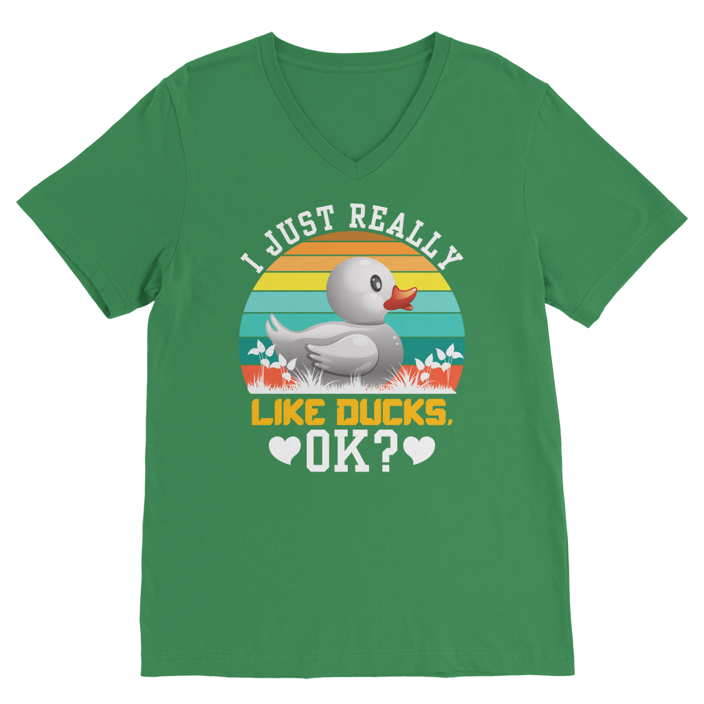 I Just Really Like Ducks! Ok! Classic V-Neck T-Shirt