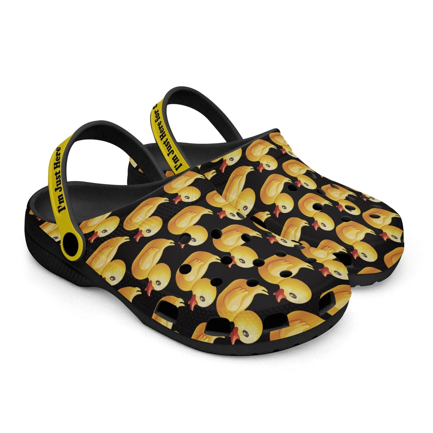 I'm Just Here for the Ducks Clogs - Black