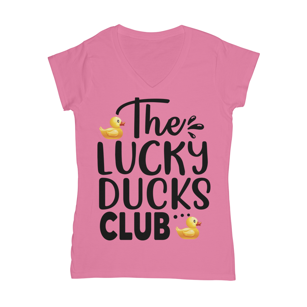 Lucky Ducks Club Classic Women's V-Neck T-Shirt