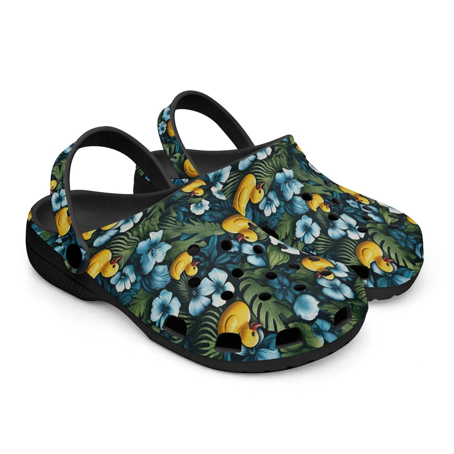 Ducky Royal Blue Hawaiian Clogs