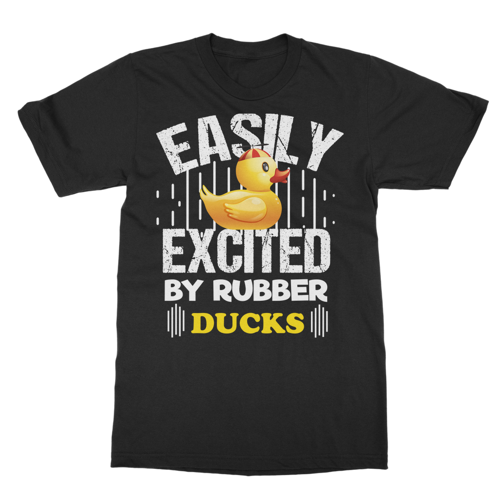 Easily Excited by Rubber Ducks Classic Adult T-Shirt