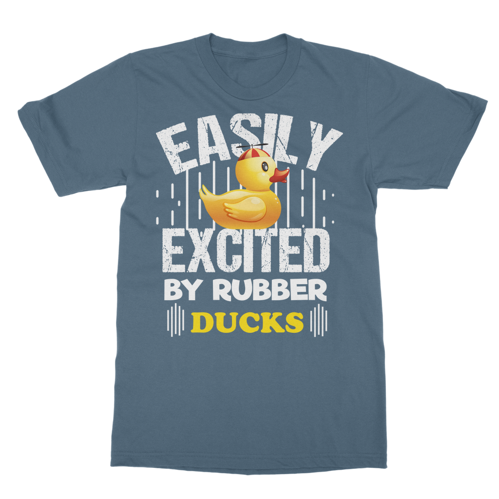 Easily Excited by Rubber Ducks Classic Adult T-Shirt
