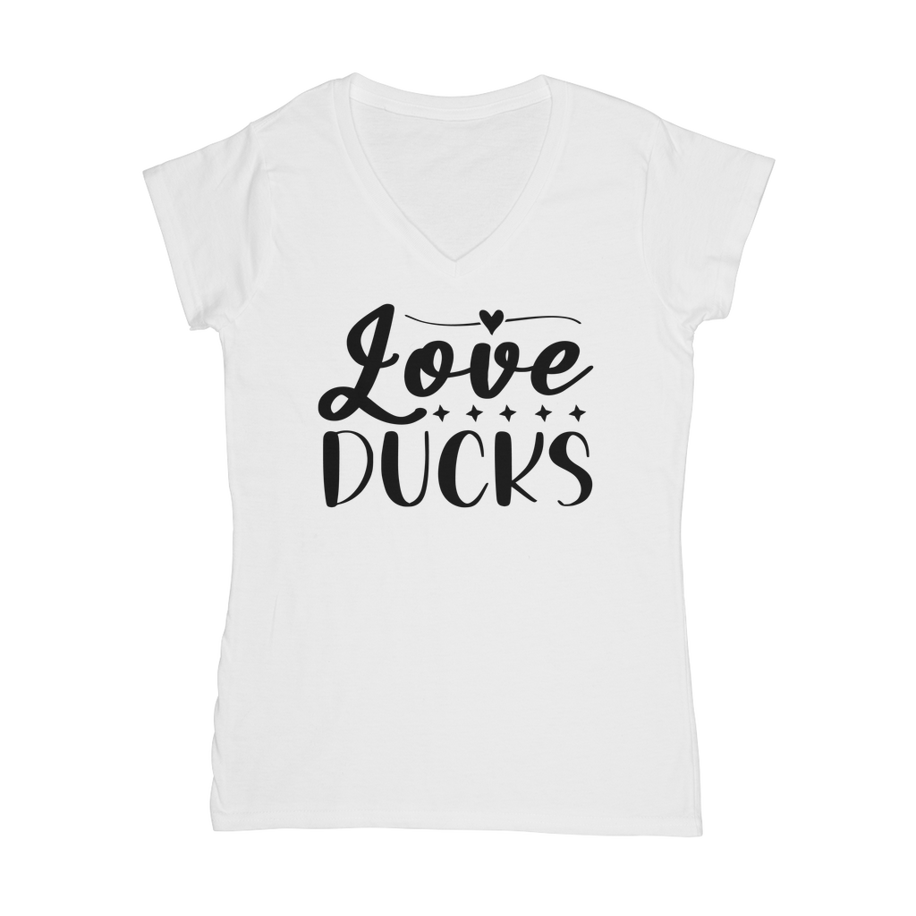 Love Ducks Classic Women's V-Neck T-Shirt