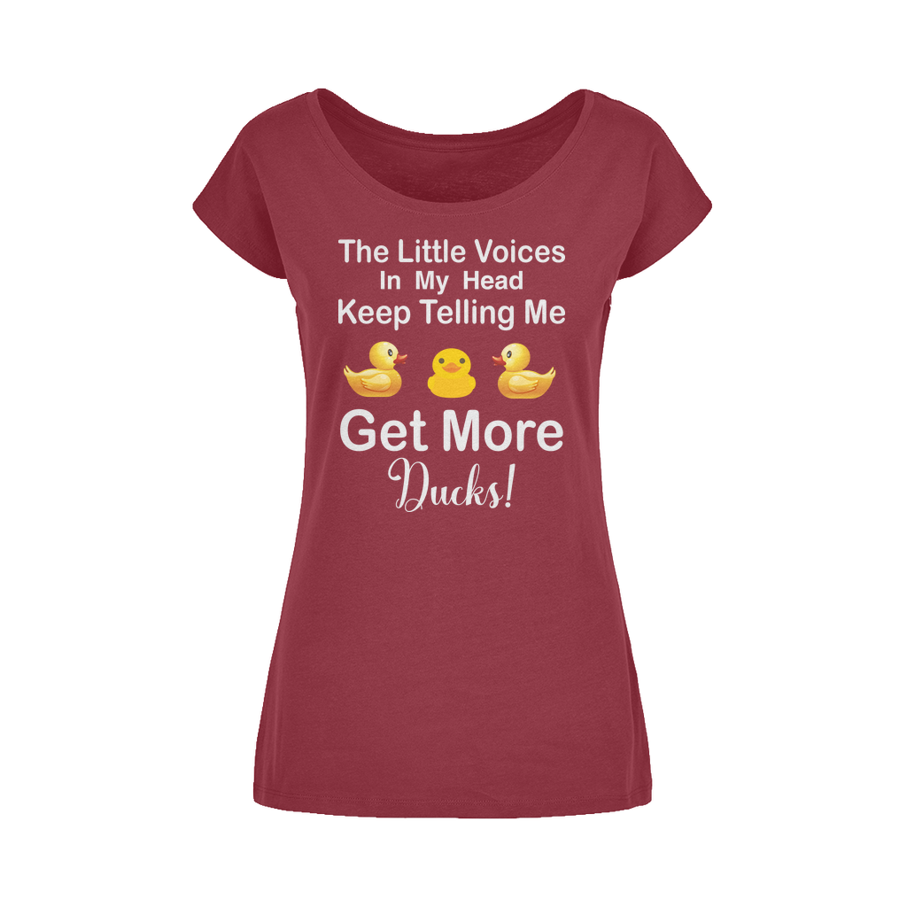 The Little Voices Keep Telling me Get More Ducks Wide Neck Womens T-Shirt XS-5XL