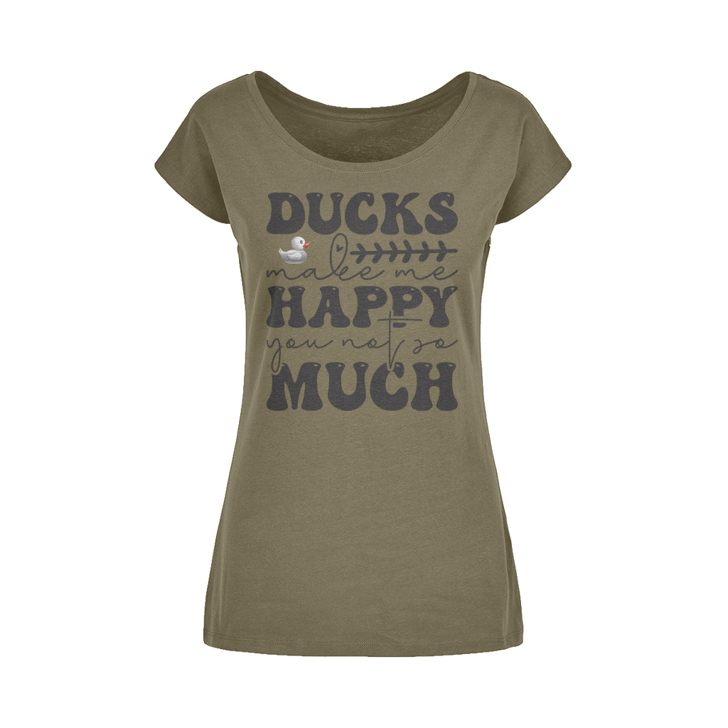 Ducks Make Me Happy. You, Not So Much Wide Neck Womens T-Shirt XS-5XL