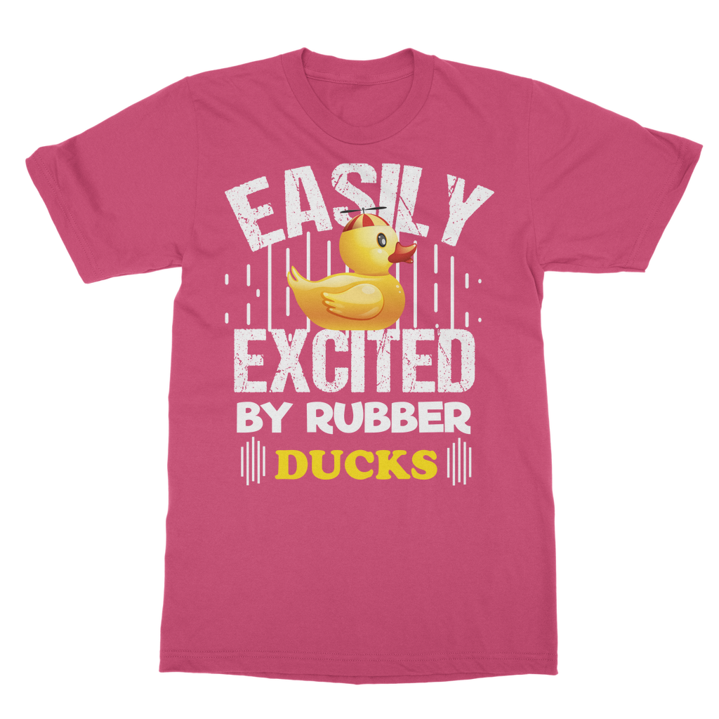 Easily Excited by Rubber Ducks Classic Adult T-Shirt