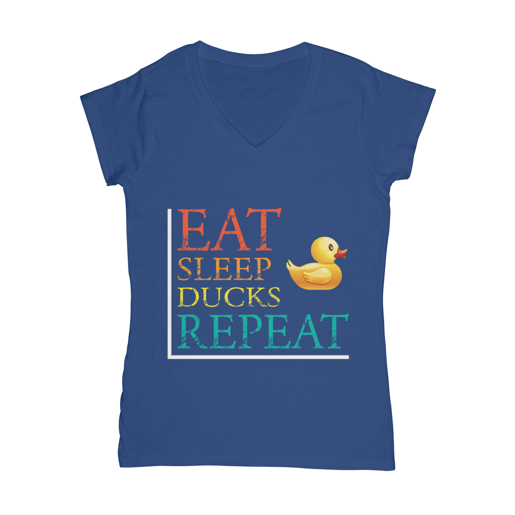 Eat Sleep Ducks Repeat Classic Women's V-Neck T-Shirt