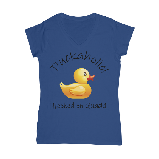 Duckaholic Classic Women's V-Neck T-Shirt