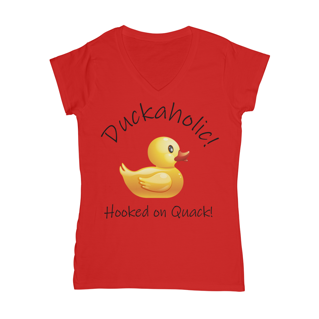 Duckaholic Classic Women's V-Neck T-Shirt