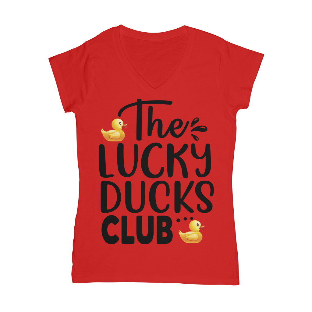 Lucky Ducks Club Classic Women's V-Neck T-Shirt