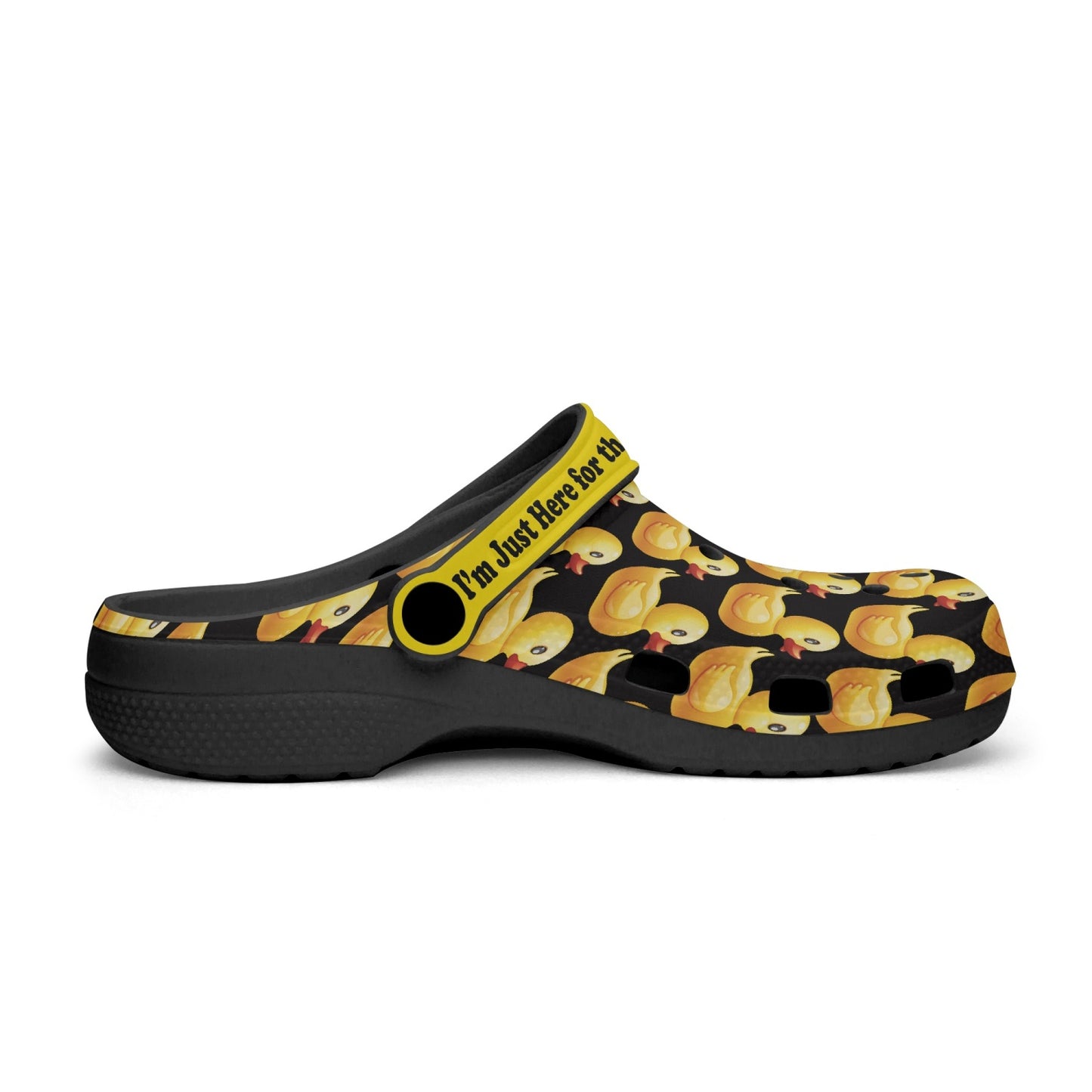 I'm Just Here for the Ducks Clogs - Black