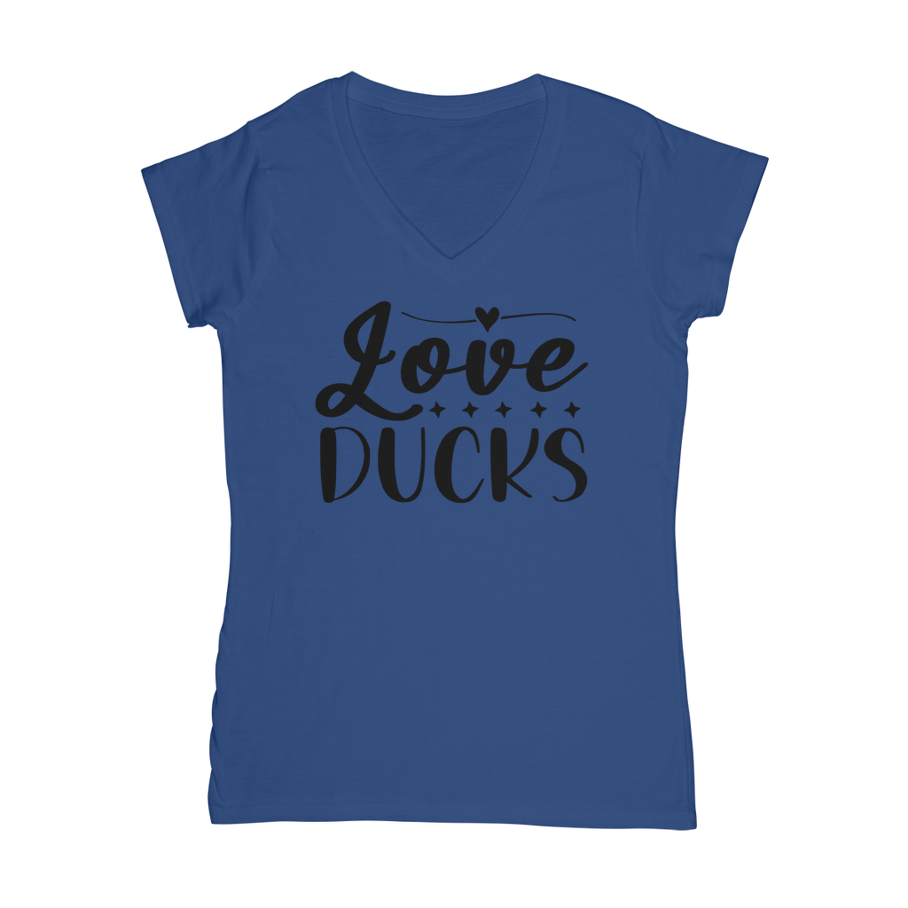 Love Ducks Classic Women's V-Neck T-Shirt