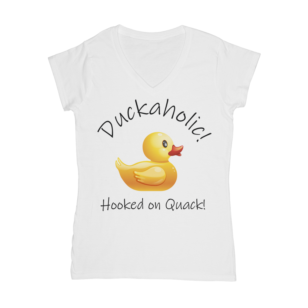 Duckaholic Classic Women's V-Neck T-Shirt
