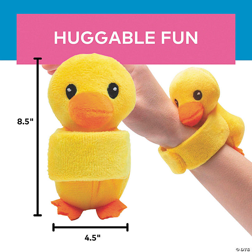 Hugging Stuffed Lucky Duck Slap Bracelets - 12-Pack