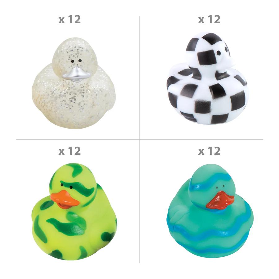 Bright & Colorful Pattern Rubber Duck Assortment - 48-Pack - photo 2