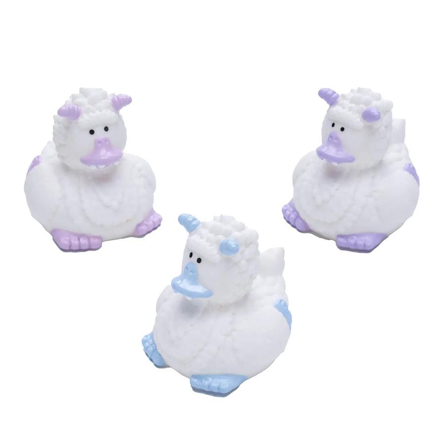 White & Pastel Yeti Rubber Ducks with Horns - 12-Pack — additional product view