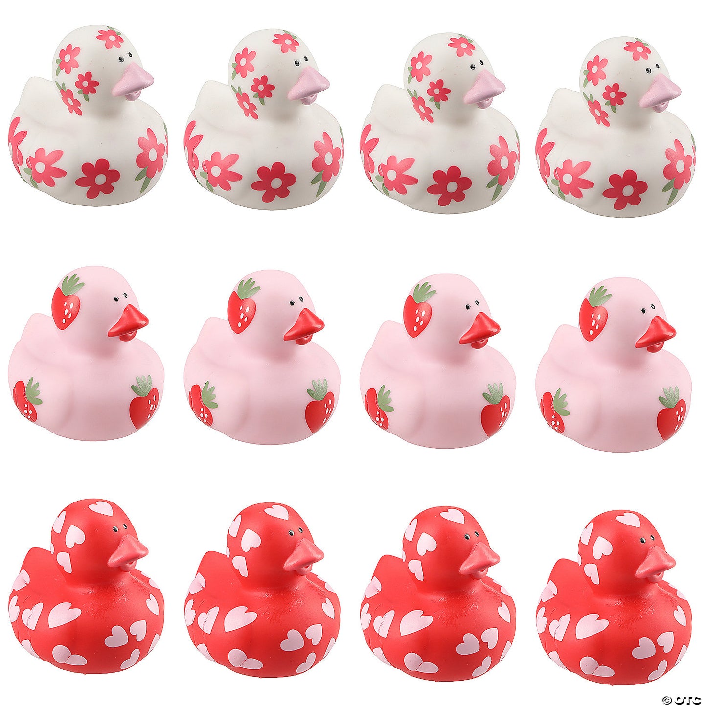 Love in Bloom Hearts, Strawberries & Flowers Rubber Ducks