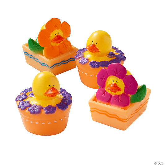 Spring Flower Rubber Ducks - by the dozen