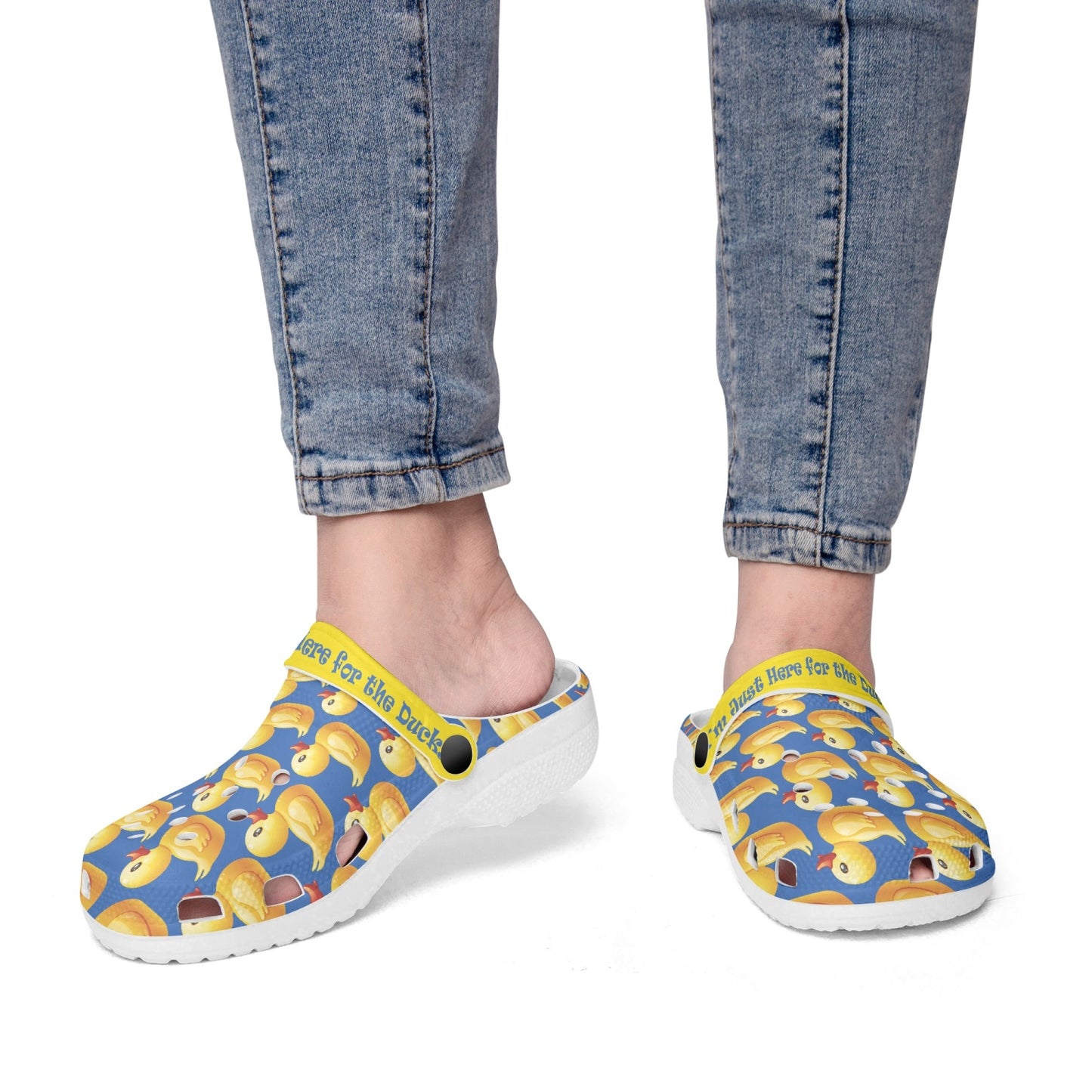 I'm just here for the ducks Clogs - Blue