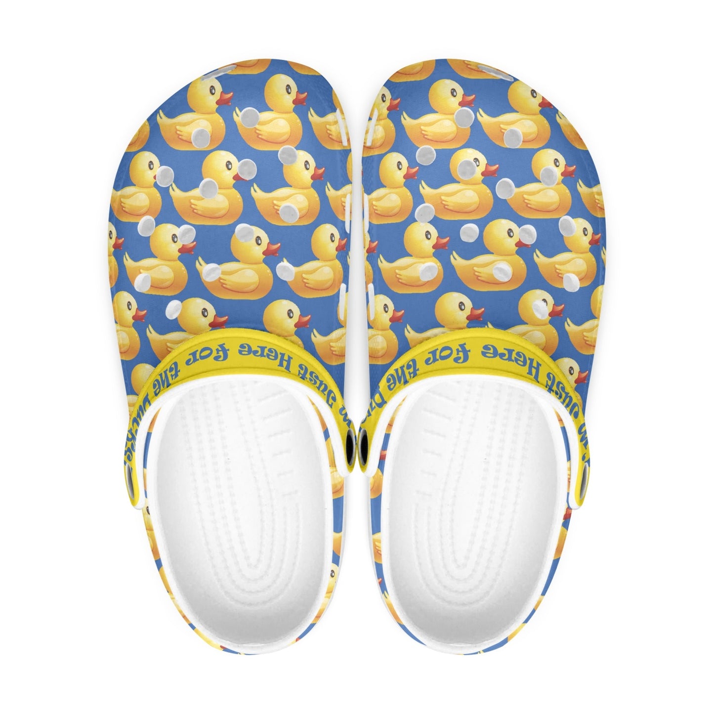 I'm just here for the ducks Clogs - Blue