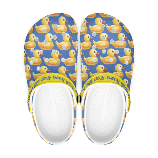 I'm just here for the ducks Clogs - Blue