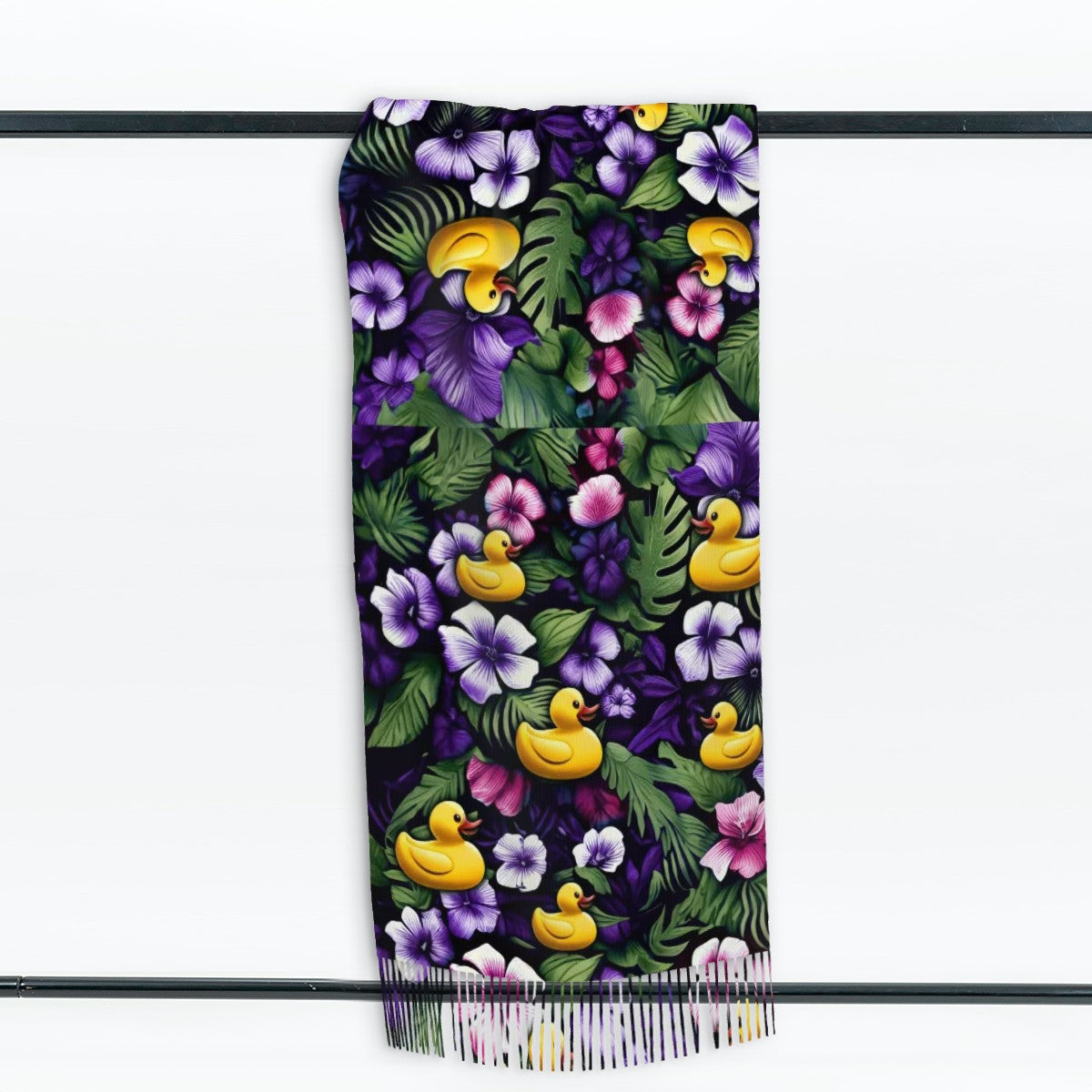 Royal Purple Warm Fringed Scarf for Women