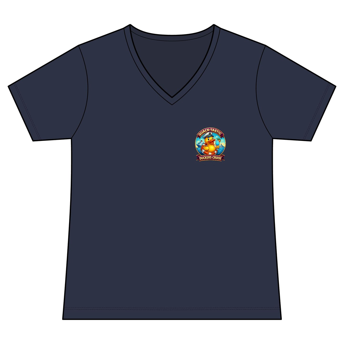 Quacktastic Duckers Cruise Women's V-Neck Tee