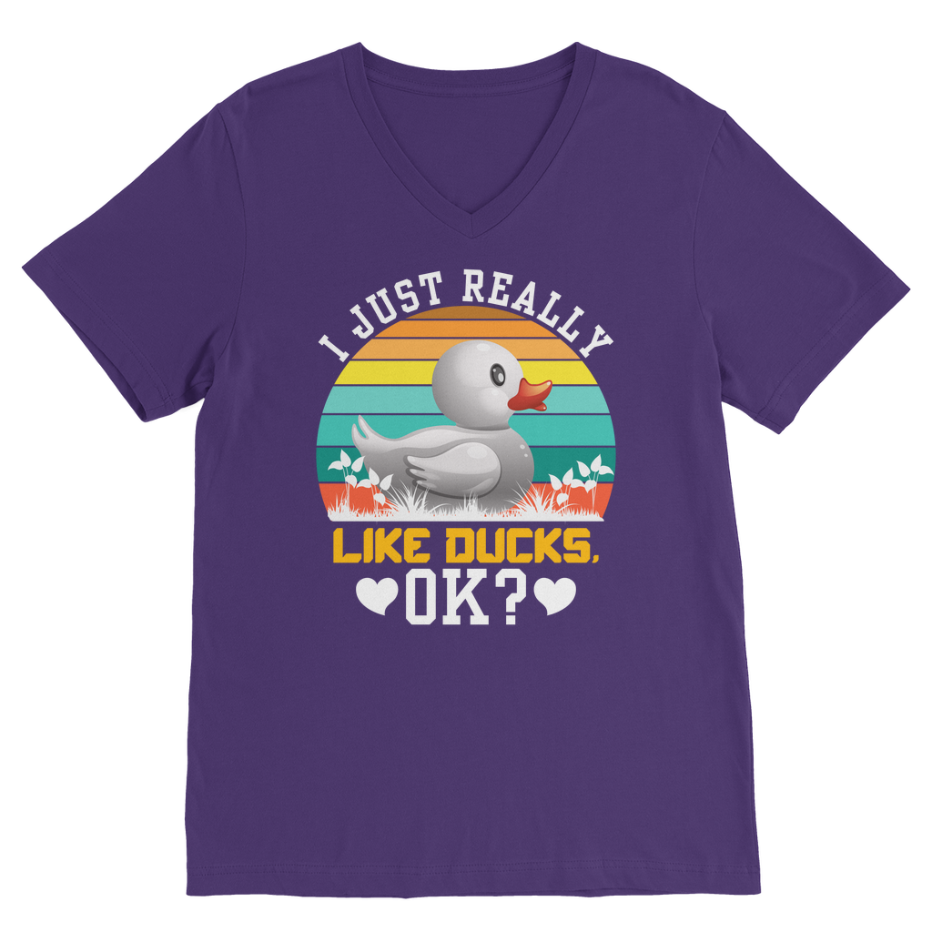 I Just Really Like Ducks! Ok! Classic V-Neck T-Shirt