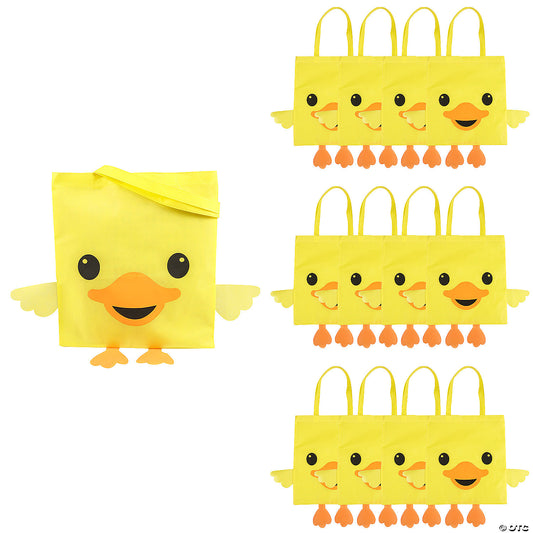15" x 17" Large Yellow Duck Nonwoven Tote Bags