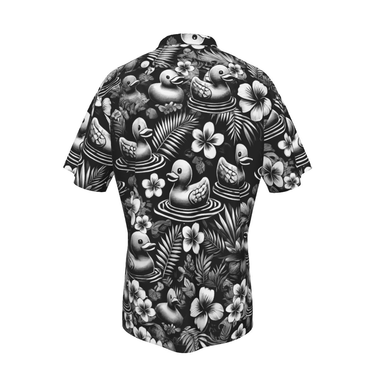 Midnight Tropics Rubber Duck Men's Hawaiian Shirt With Pocket