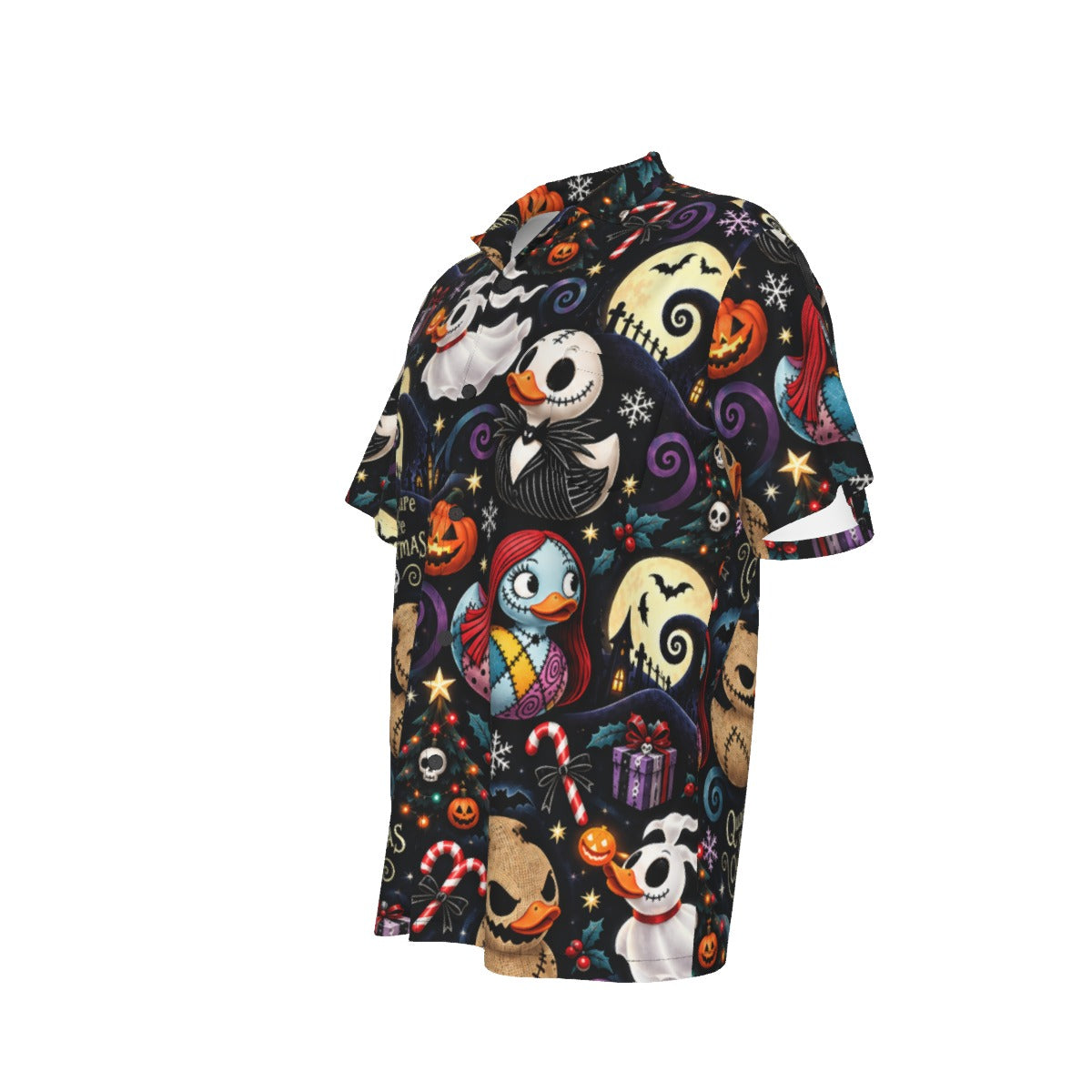 Quackmare Before Christmas Men’s Hawaiian Shirt with Pocket