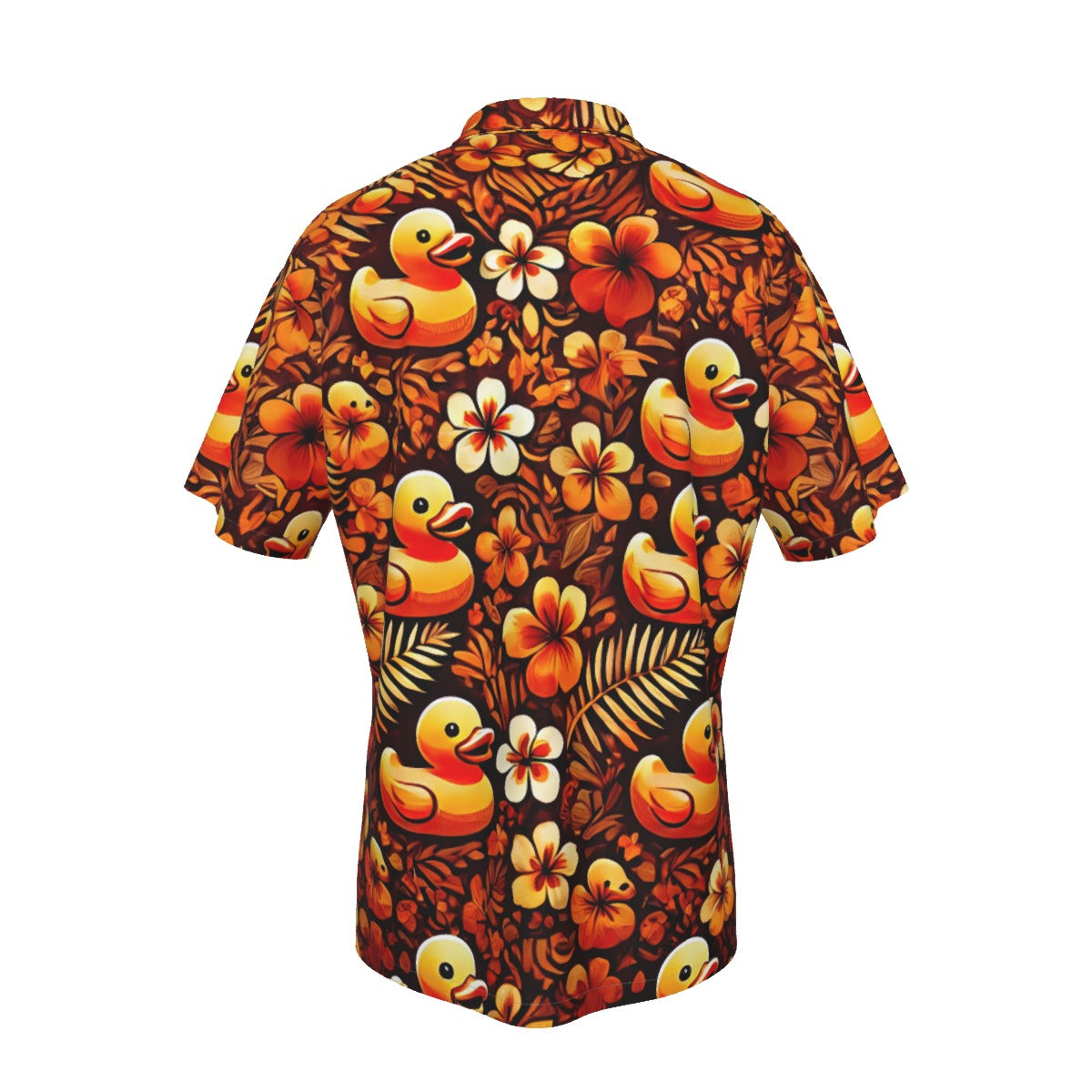 Sunset Paradise Rubber Duck Men's Hawaiian Shirt With Pocket