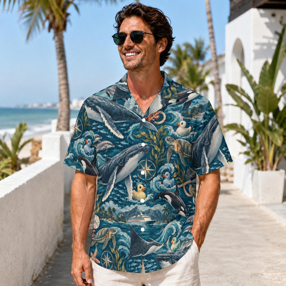 Pelagic Blue, Men’s Cooling Sun Shirt, Men’s Long Sleeve Shirt, Men’s Sun Shirt, UPF 50 Shirt, Marin