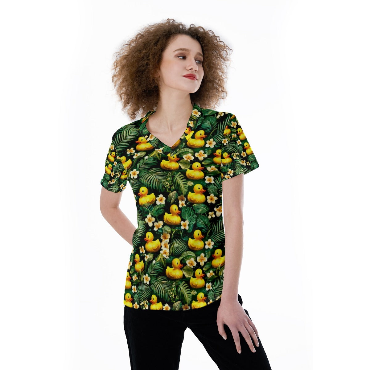 Tropical Forest V-Neck Tee