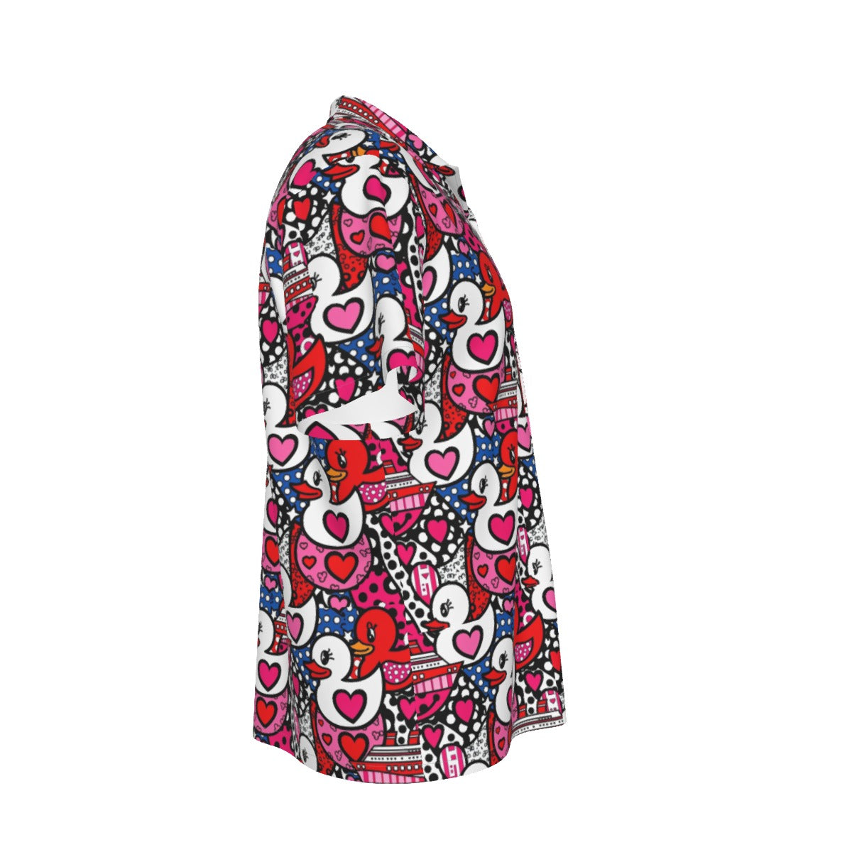 Sweetheart Cruise Ducks Men's Hawaiian Shirt With Pocket