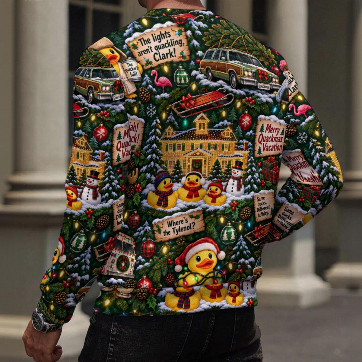 Quackmas Vacation Men's Heavy Fleece Sweatshirt