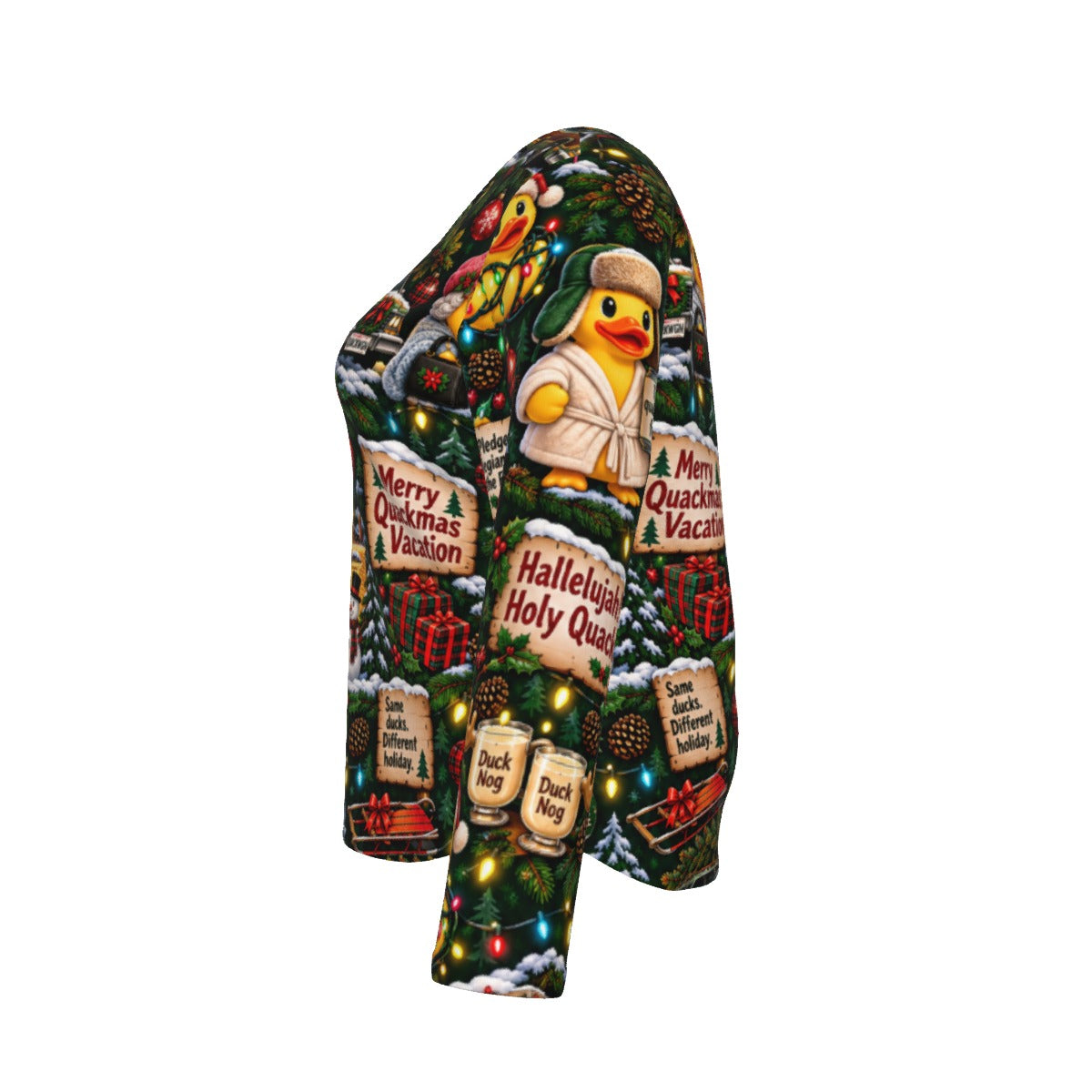 Quackmas Vacation Women’s V-Neck Long-Sleeved T-Shirt