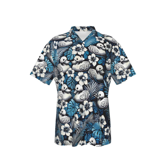 Ocean Breeze Rubber Duck Men's Hawaiian Shirt With Pocket