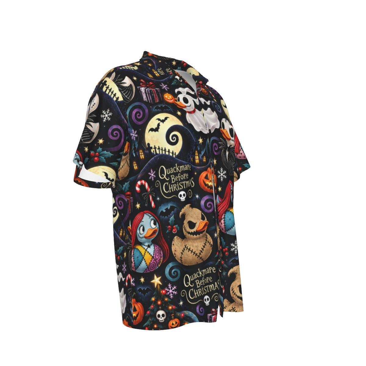 Quackmare Before Christmas Men’s Hawaiian Shirt with Pocket