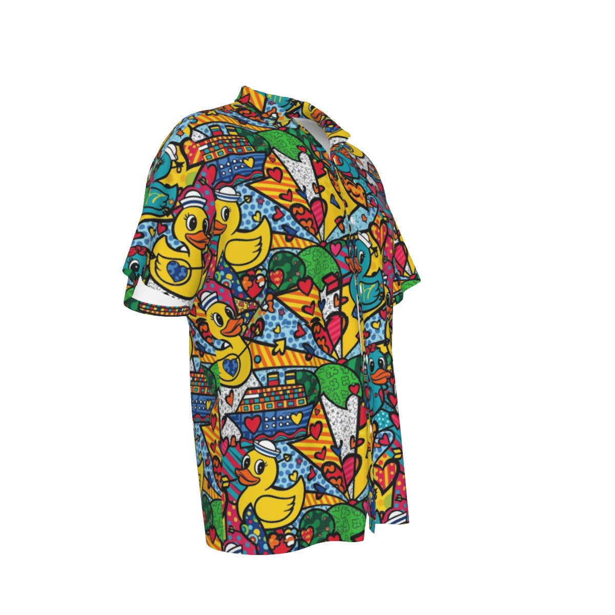 Pop Art Cruising Ducks Men's Hawaiian Shirt With Pocket