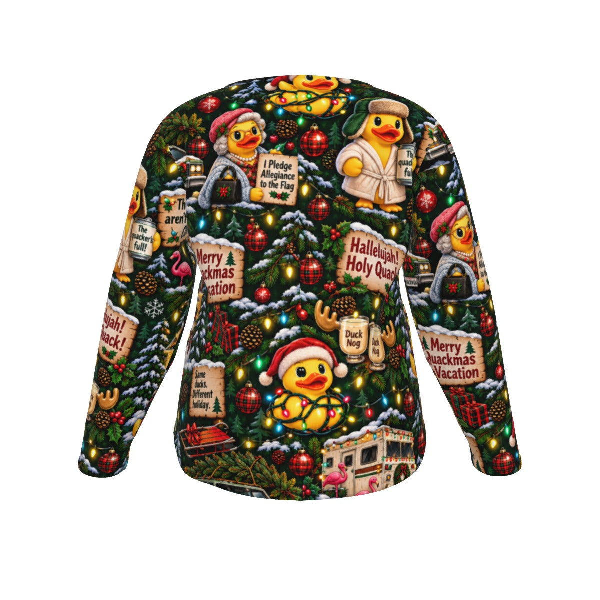 Quackmas Vacation Women’s V-Neck Long-Sleeved T-Shirt