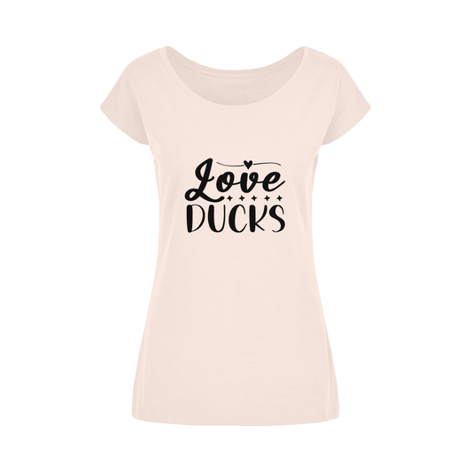 Love Ducks Wide Neck Womens T-Shirt XS-5XL
